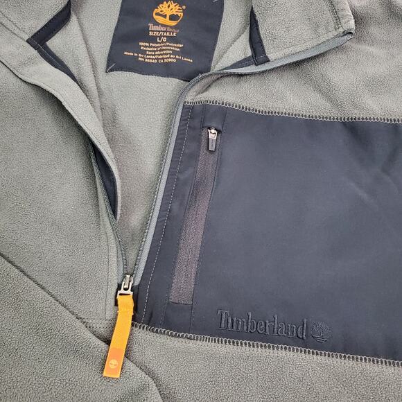 Timberland Men's Large Pullover 1/4 zip Long Sleeve Fleece Utility Pocket - Picture 6 of 7